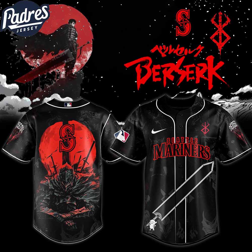 Seattle Mariners MLB X Berserk Personalized Baseball Jersey - Padres Jersey Oasis: Elevate Your Baseball Style Game...