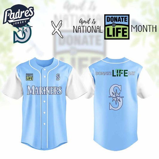 Seattle Mariners MLB x Donate Life Month Personalized Baseball Jersey Outfit - Padres Jersey Oasis: Elevate Your Baseball...