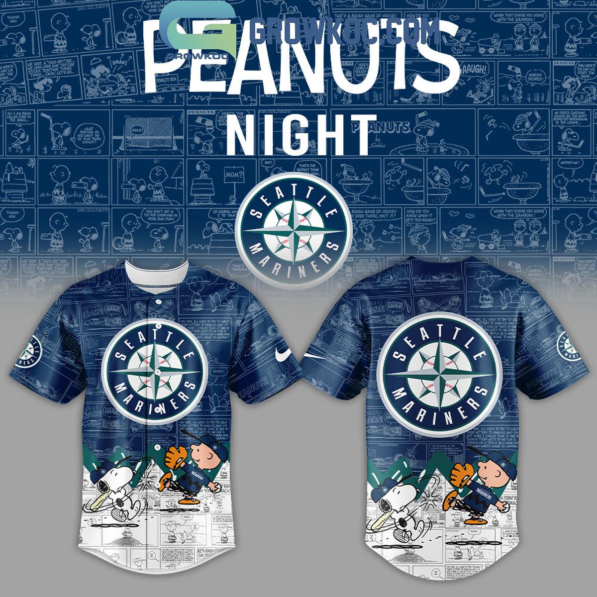 Seattle Mariners Peanuts 75th Anniversary Baseball Jersey