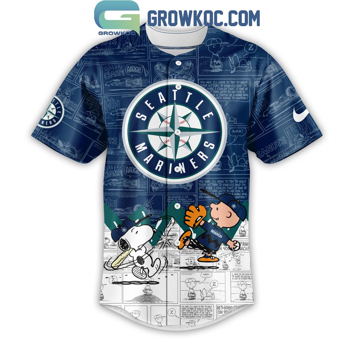 Seattle Mariners Peanuts 75th Anniversary Baseball Jersey