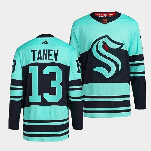 Seattle Kraken #13 brandon-tanev-ice-blue-2022reverse-retro-2.0-authentic-primegreen-jersey