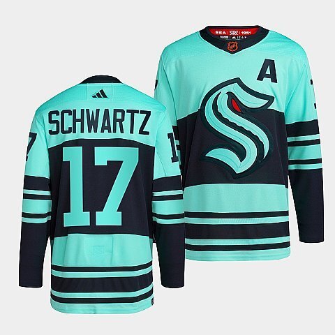 Seattle Kraken #17 jaden-schwartz-ice-blue-2022reverse-retro-2.0-authentic-primegreen-jersey
