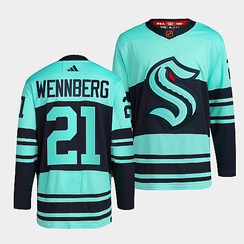 Seattle Kraken #21 alexander-wennberg-ice-blue-2022reverse-retro-2.0-authentic-primegreen-jersey