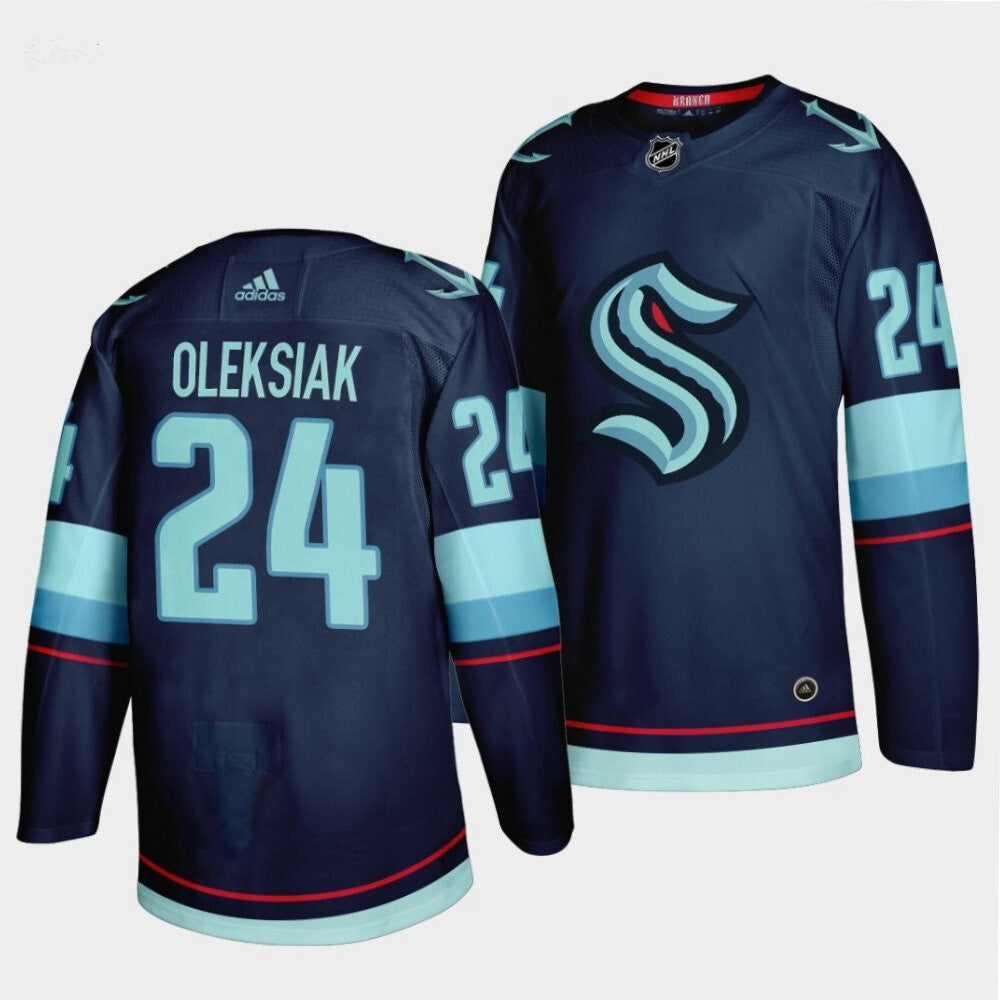 Seattle Kraken #24 Jamie Oleksiak Home Navy Jersey