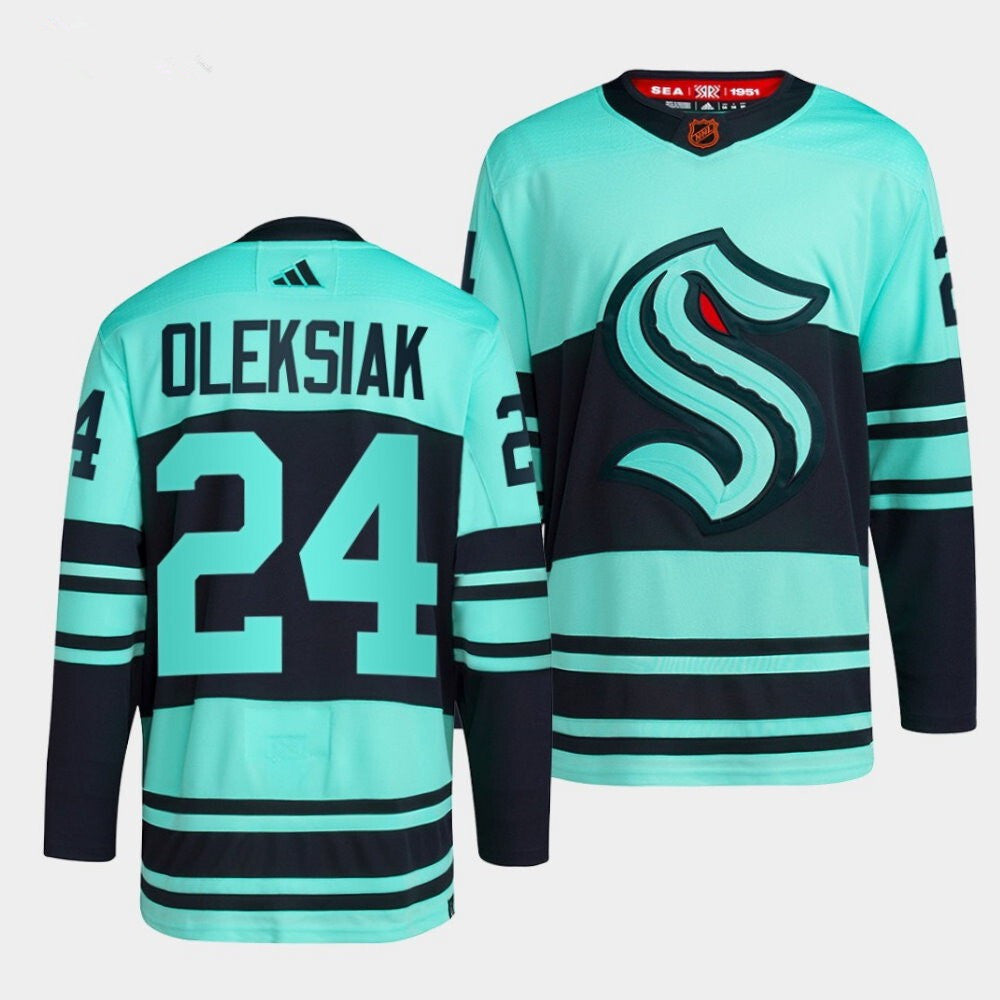 Seattle Kraken #24 Jamie Oleksiak Reverse Ice Blue Jersey