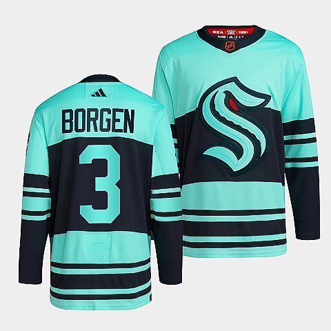 Seattle Kraken #3 will-borgen-ice-blue-2022reverse-retro-2.0-authentic-primegreen-jersey