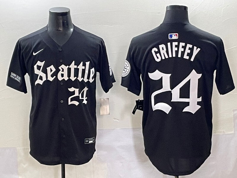 Seattle Mariners #24 Ken Griffey Jr. Mariners 5 Collaboration Style 1