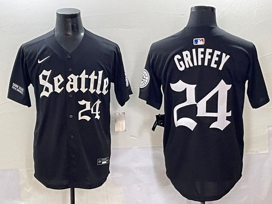 Seattle Mariners #24 Ken Griffey Jr. Mariners 5 Collaboration Style 1