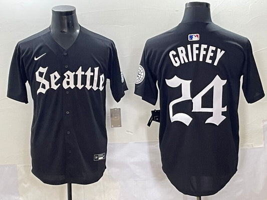 Seattle Mariners #24 Ken Griffey Jr. Mariners 5 Collaboration Style 2