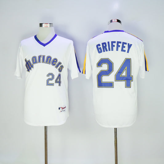 Seattle Mariners #24 Ken Griffey Mariners 24 White 1984 Retro