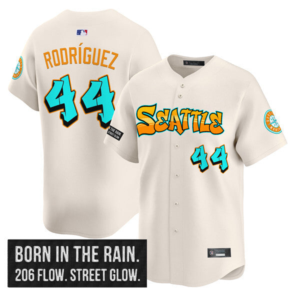 Seattle Mariners #44 Julio Rodríguez Cream 2025 'Graffiti Emerald Drop Edition' Vapor