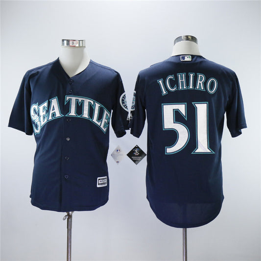 Seattle Mariners #51 Ichiro Suzuki Mariners 51 Navy Fan