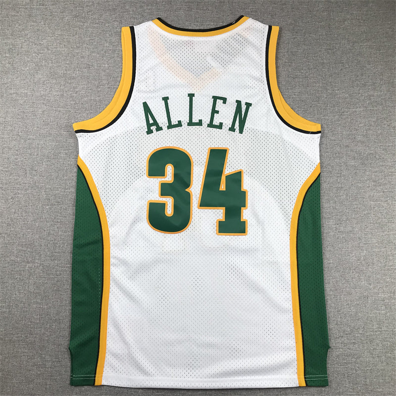 Seattle SuperSonics #34 Ray Allen Supersonics 34 White S-XXL Style 1