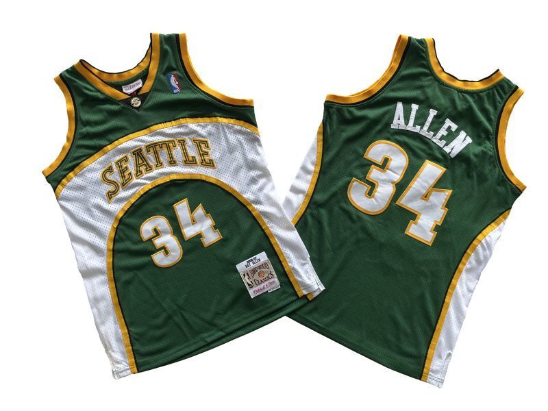 Seattle SuperSonics #34 Ray Allen Supersonics 34 # Green 06-07 Season Mitchell Retro Jersey --. Allen _[1]