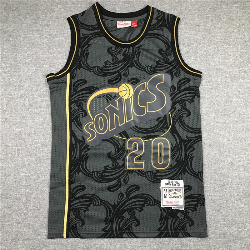 Seattle Supersonics #20 Supersonics #20 Payton Limited Edition Black Style 2
