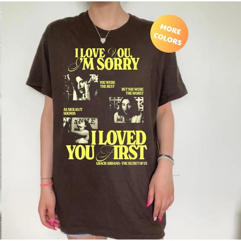 Secret Of Us Gracie Abrams Retro Aesthetic Inspired shirt, I'm Sorry, I Love You lyric Hoodie, Sweatshirt | WearSparks.com