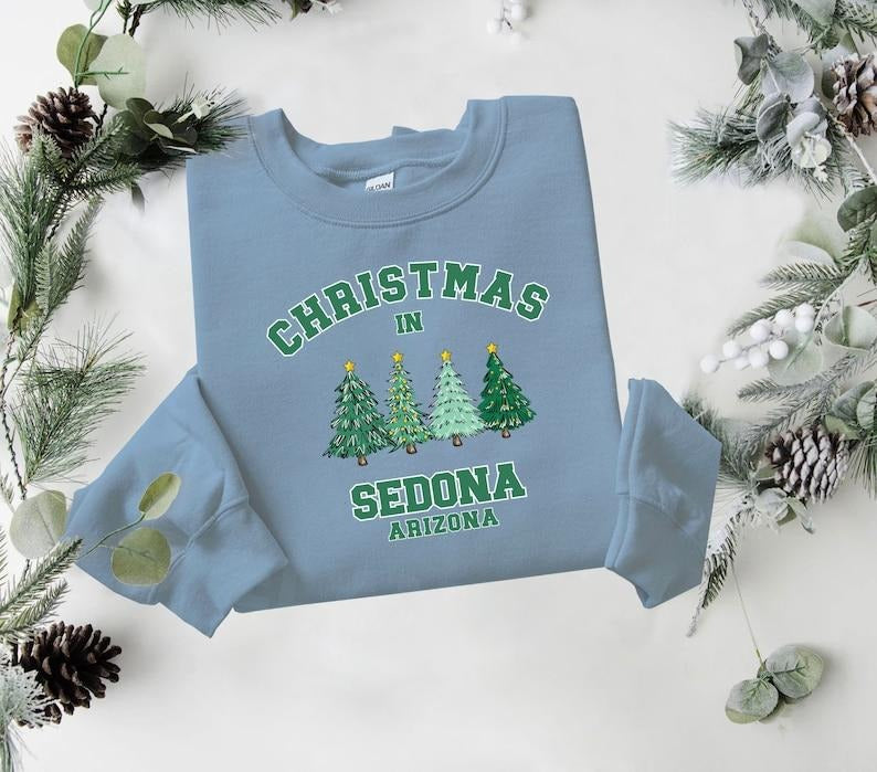 Sedona Christmas Sweatshirt, Arizona Sweater, State Shirt, Personalized City Name Shirt, Christmas Trip Sweatshirt,...