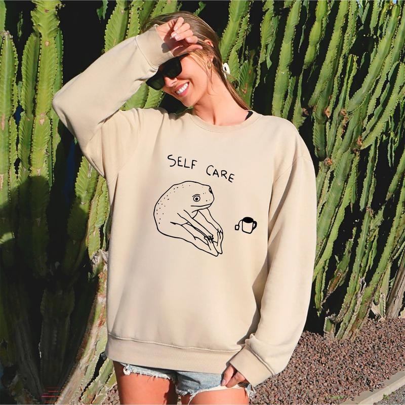 Self Care Frog, Positivity, Kindness, Mental Health, Sweatshirt T-Shirts, Hoodie | WearSparks.com