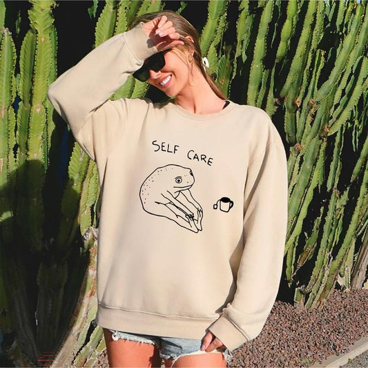 Self Care Frog, Positivity, Kindness, Mental Health, Sweatshirt T-Shirts, Hoodie | WearSparks.com