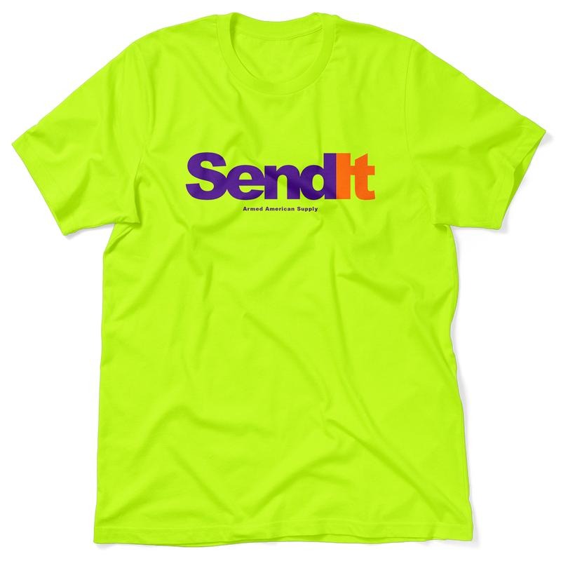 Send It high Visibility T-Shirt For Blue Collar Workers Jersey Menswear Flag Top Short-Sleeve Man Cotton Print Stylish...