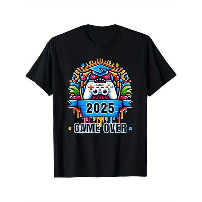 Senior 2025 Gaming Funny Class Of 2025 Tshirt 2025 Gamer T-Shirt, 100% Cotton, Gifts for Men Dad Husband Grandpa, S-XXXL,...