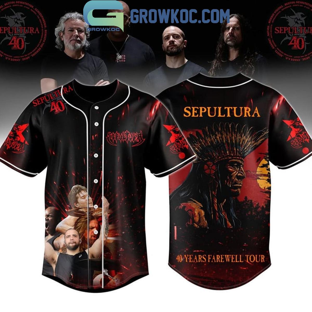 Sepultura 40 Years Farewell Tour 2024 Personalized Baseball Jersey
