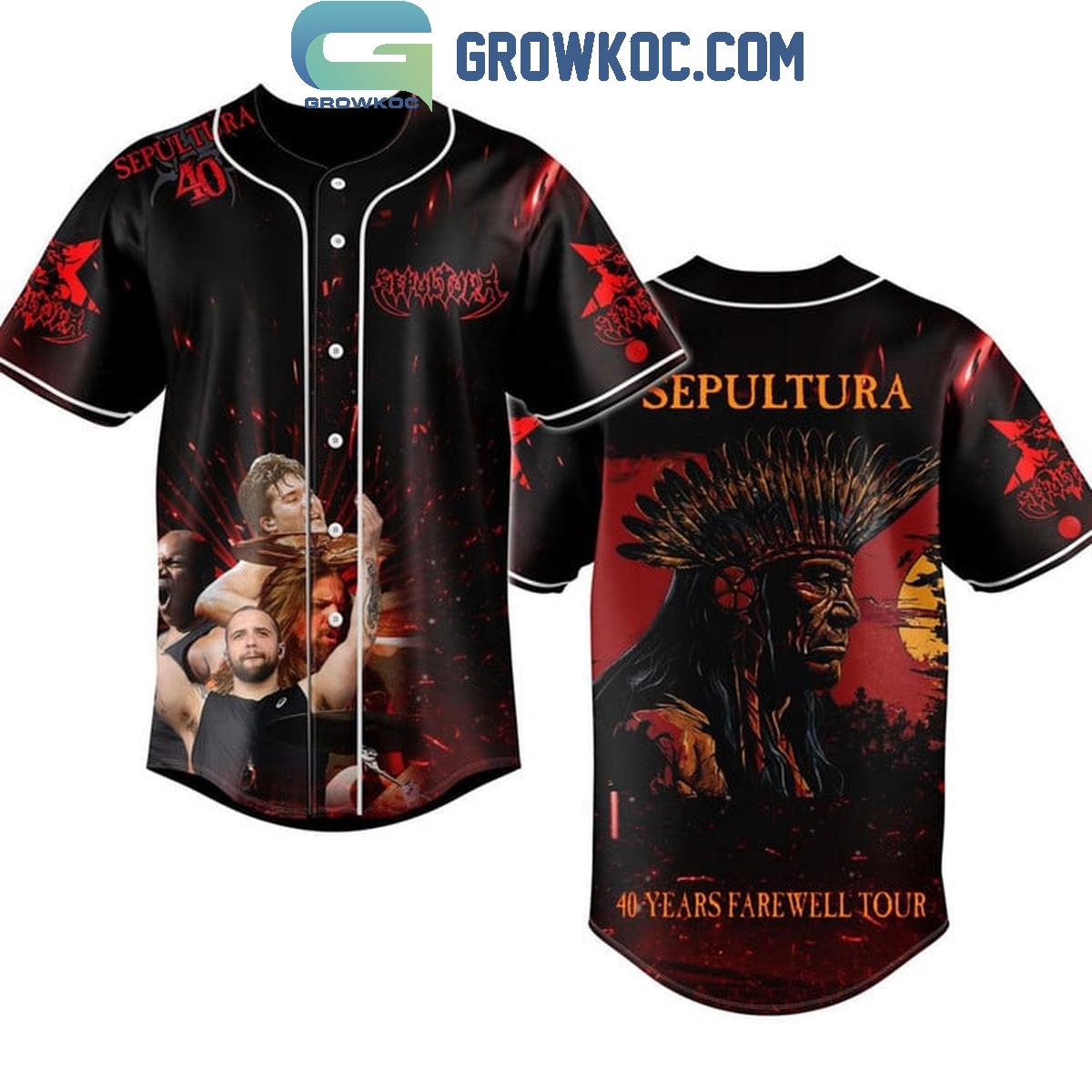 Sepultura 40 Years Farewell Tour 2024 Personalized Baseball Jersey