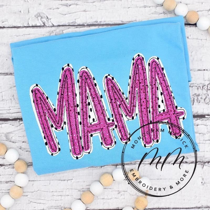 Sequin Mama Shirt, Double Layer Mama Shirt, Mama Comfort Color Shirt, Pink Sapphire Hoodie, Sweatshirt | WearSparks.com