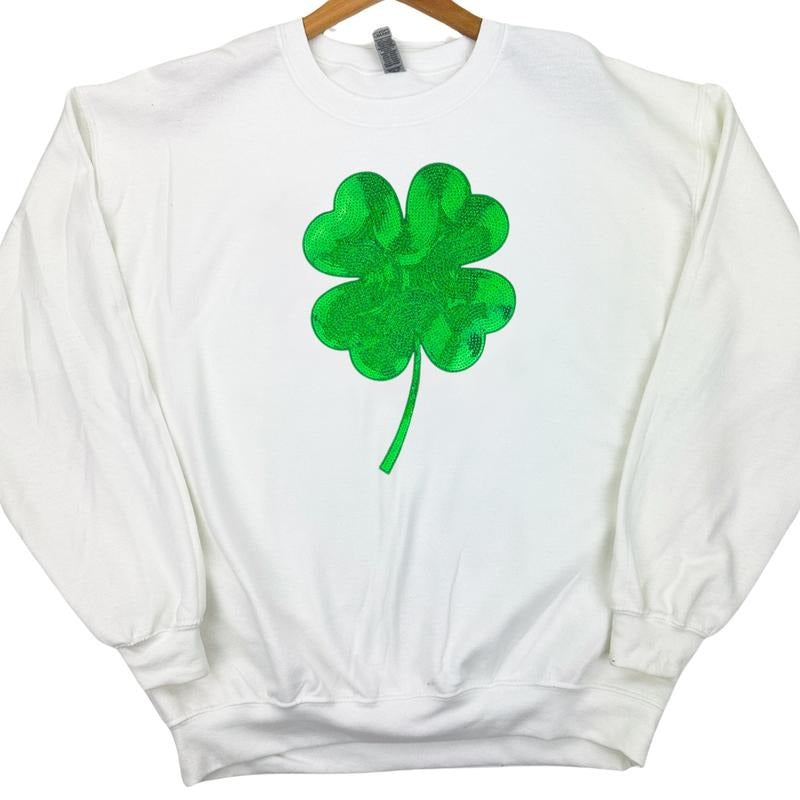 Sequin Shamrock Patch Sweatshirt -- Multiple Colors T-Shirts, Hoodie | WearSparks.com