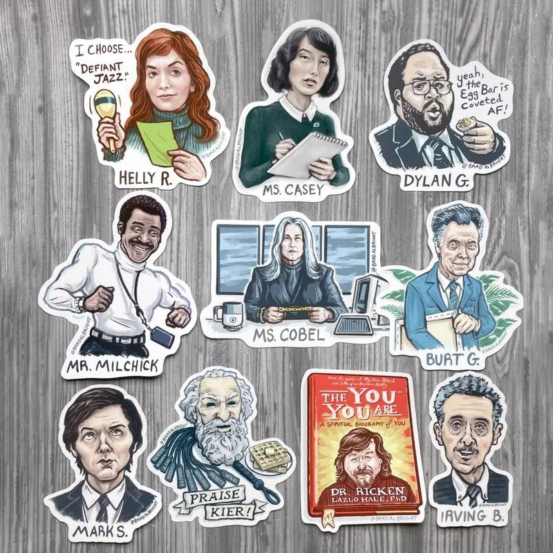 Severance Cast Portraits Stickers - Illustration Sticker Set - Waterproof Decals & Magnets T-Shirts, Hoodie, Sweatshirt