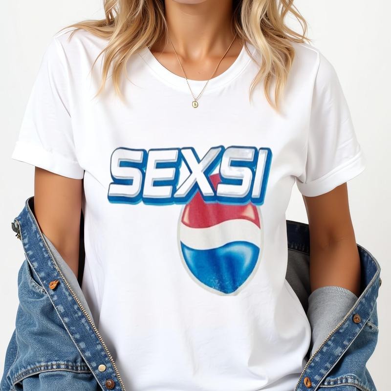 Sexsi Funny Meme White T-Shirt Parody Branding Logo Funny T-Shirt Hoodie, Sweatshirt | WearSparks.com