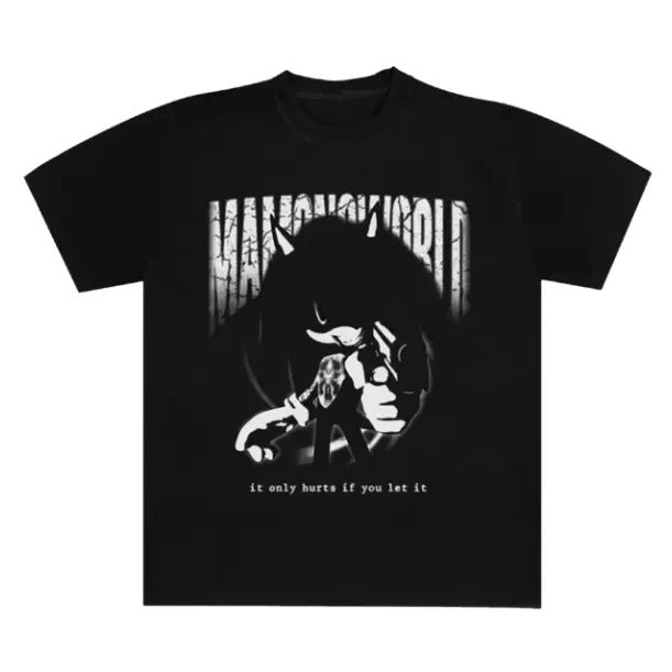 Shadow Gun T-Shirt, Sonic Mamono Shirt, Unisex Graphic Tees Gothic Grunge Y2k Emo Scene Amity Affliction Style Clothes...