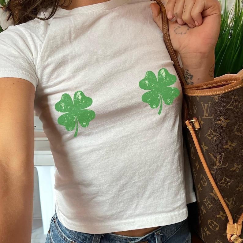 Shamrock Baby Tee, Ireland Y2K Lucky Youi love irish boys, irish cheers baby tee Hoodie, Sweatshirt | WearSparks.com