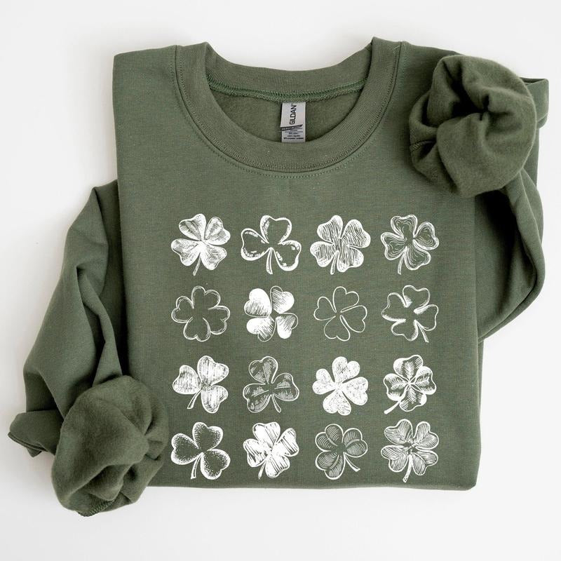 Shamrock Doodles, Retro St Patrick's Day Sweatshirt T-Shirts, Hoodie | WearSparks.com