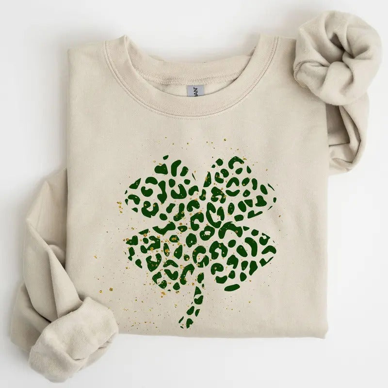 Shamrock, Clover, St. Paddy's Day, Coquette, Bow, Lucky, Irish, Lucky Charm, St Patrick's Day Sweatshirt, Crew Neck,...