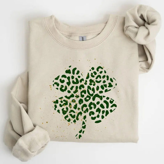 Shamrock, Clover, St. Paddy's Day, Coquette, Bow, Lucky, Irish, Lucky Charm, St Patrick's Day Sweatshirt, Crew Neck,...