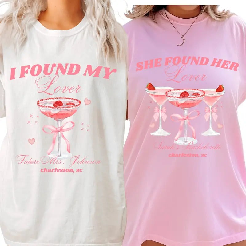 She Found Her Lover Bachelorette Shirts, Custom Bachelorette Party Shirts, Luxury Bach Merch, Bachelorette Cocktail Club,...