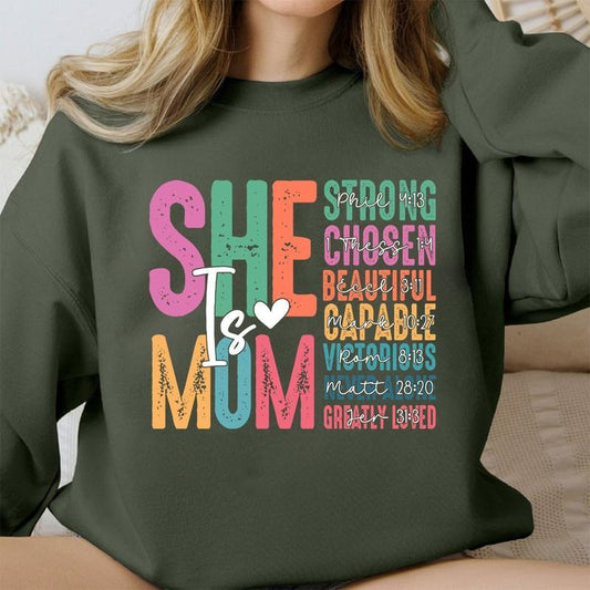 She is Mom Sweatshirt And Shirt, Retro Mother Shirt, Blessed Mom Sweatshirt, Mom Shirt, Mom Life Sweatshirt, Mother's Day...