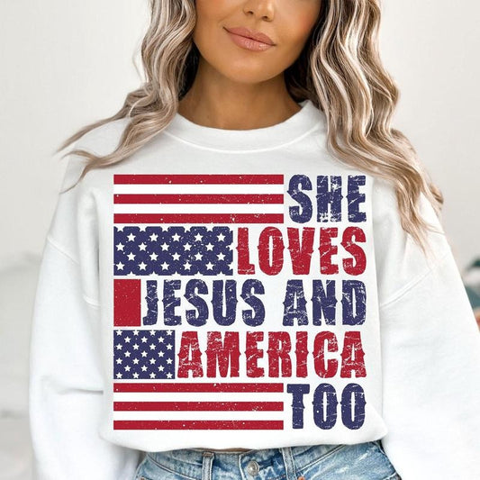 She loves Jesus and America Too Shirt, Christian , 4th of July Shirt, Fourth Of July Shirt, America , Independence Day,...