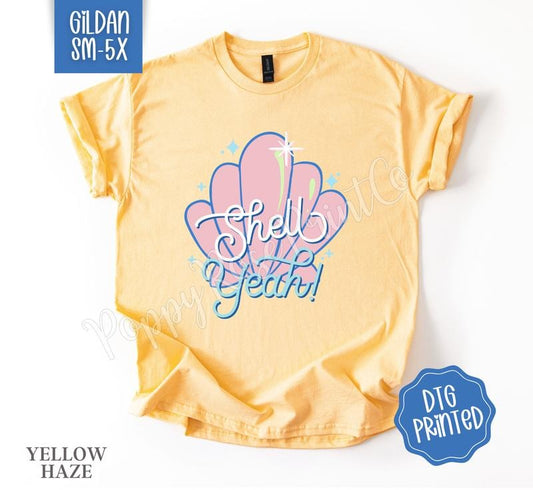 Shell Yeah Gildan Tshirt, Cute Summer Shirt, Girly Beach Tee Hoodie, Sweatshirt | WearSparks.com