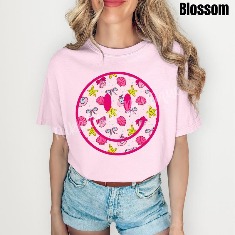 Shells & Bows Happy Face Comfort Colors T-Shirt 'NLB' Hoodie, Sweatshirt | WearSparks.com