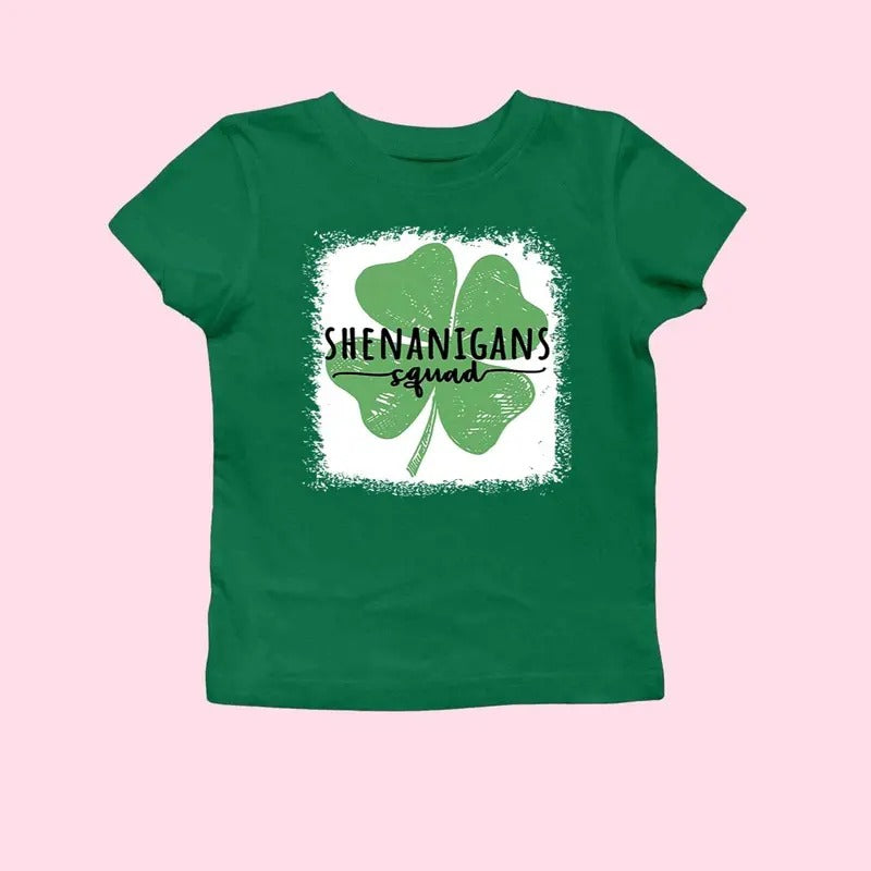 Shenanigans Squad Clover St. Patrick's Day Women's Baby Tee, Y2K 2000's Style, Streetwear Style Hoodie, Sweatshirt