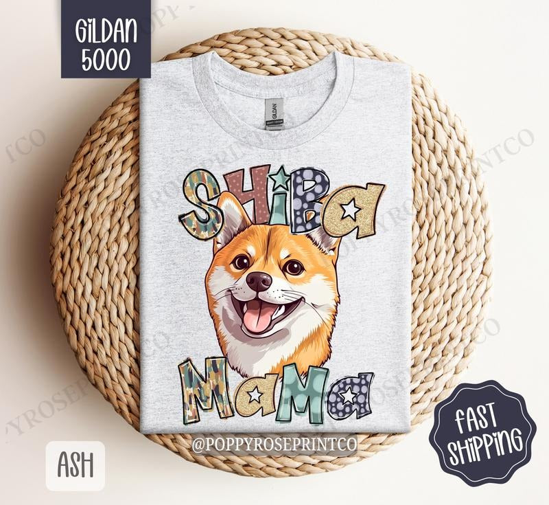 Shiba Mama Shirt Gildan, Dog Mom Women's Tee, Cute Dog Mama Women's Tshirt Plus Sizes Hoodie, Sweatshirt | WearSparks.com