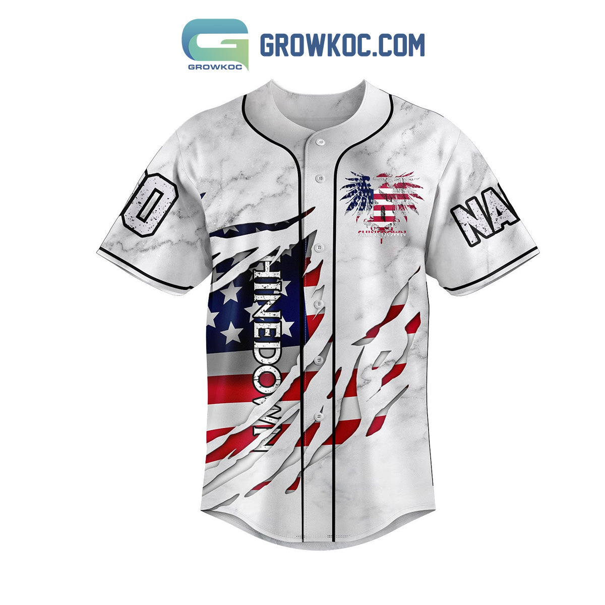 Shinedown The Devil’s Right Beside You White Personalized Baseball Jersey