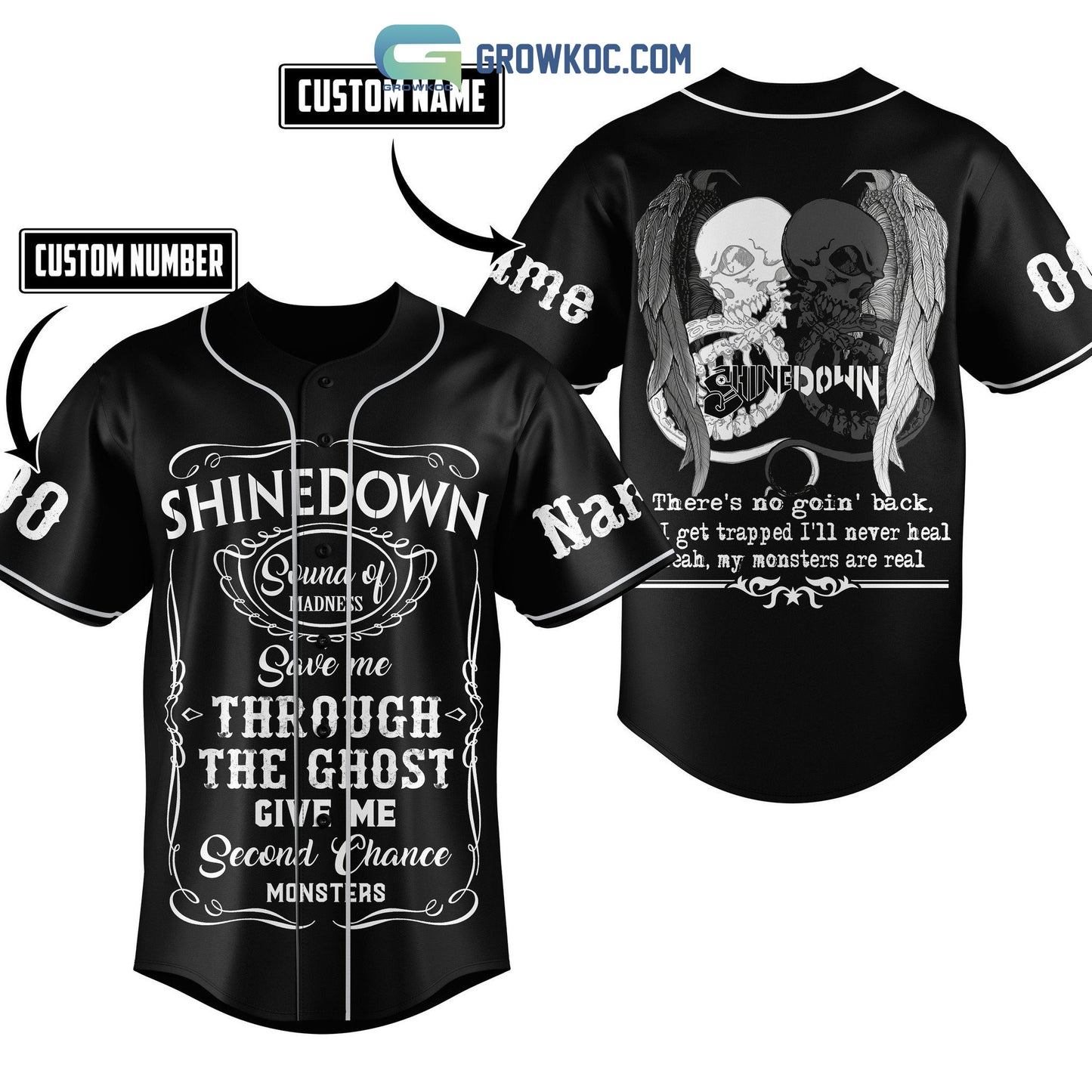 Shinedown The Ghost Give Me Second Chance Monsters Personalized Baseball Jersey