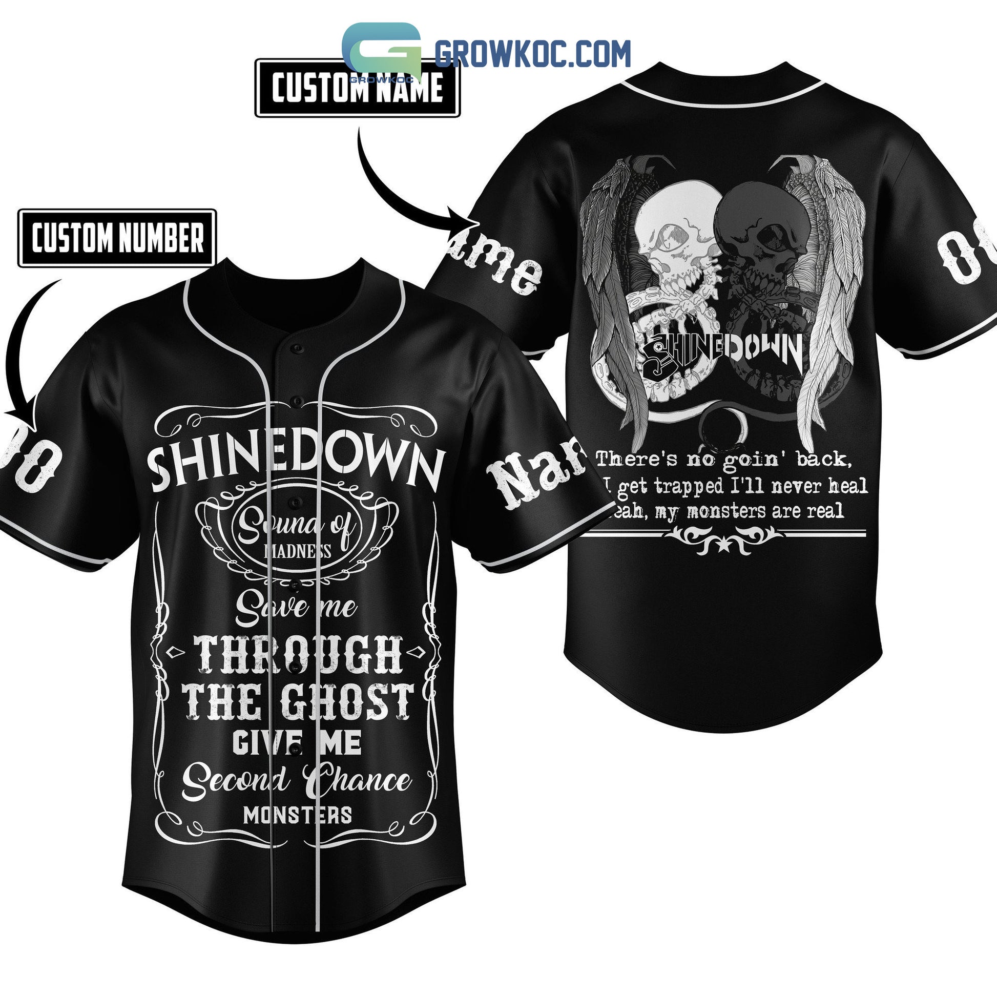 Shinedown The Ghost Give Me Second Chance Monsters Personalized Baseball Jersey