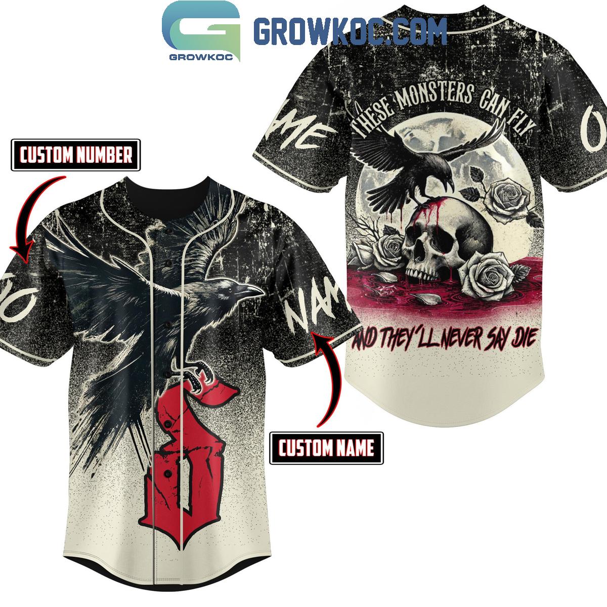 Shinedown These Monster Can Fly And They’ll Never Say Die Personalized Baseball Jersey