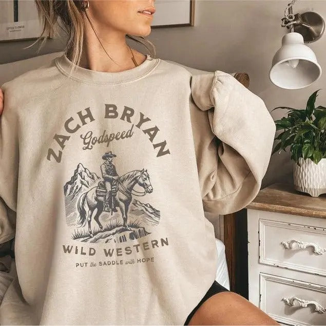 Shirt, Godspeed Wild Western T-shirt, Country Music Hoodie, Vintage Cowboy Sweatshirt | WearSparks.com