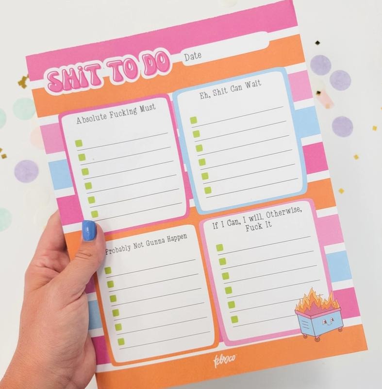 Shit To Do Notepad Checklist + Sticky Notes T-Shirts, Hoodie, Sweatshirt | WearSparks.com