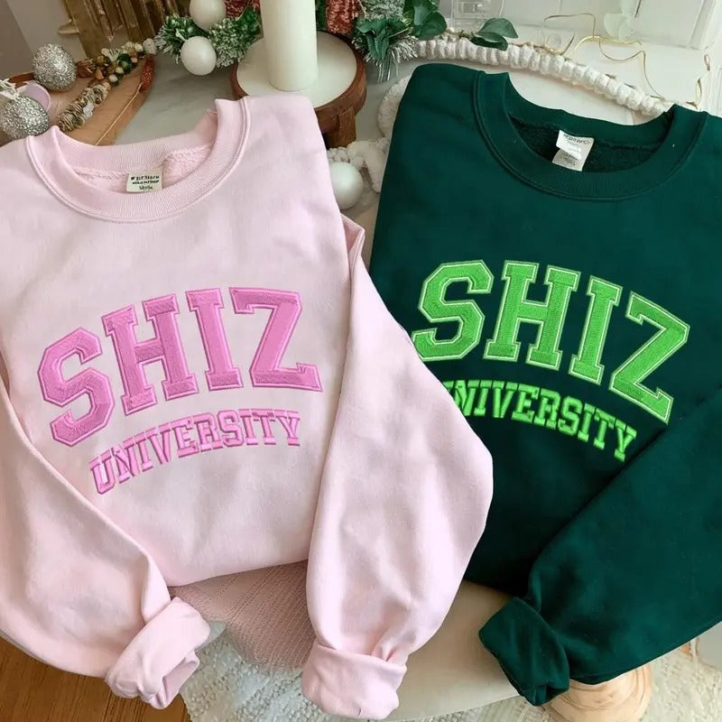 Shiz Sweatshirt Hoodie Embroidered Wickeds Movie, Wizard Shiz University Shirt, Defying Gravitiy Shirt, Wickeds Merch...
